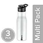 BB Home Puro Stainless Steel Bottle With Sipper Cap - White Matt Finish, PXP 1008 CQ 3x750 ml Multipack