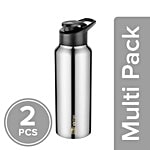 bb home Frost Stainless Steel Water Bottle With Sipper Cap - Steel Mirror Finish 2x750 ml Multipack