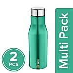 BB Home Puro Stainless Steel Bottle With Steel Cap - Turquoise Colour, PXP 1008 CV 2x750 ml Multipack