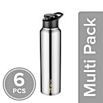 BB Home Frost Stainless Steel Bottle With Sipper Cap - Steel Mirror Finish, PXP 1004 DQ 6x1 L Multipack