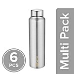 bb home Frost Stainless Steel Water Bottle With Steel Cap - Steel Mirror Finish 6x1 L Multipack
