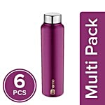 BB Home Frost Stainless Steel Bottle With Steel Cap - Purple , PXP 1004 DV 6x1 L Multipack