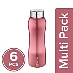 BB Home Trendy Stainless Steel Bottle With Steel Cap - Metallic Pink Finish, PXP 1002 BK 6x500 ml Multipack