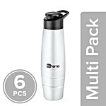 BB Home Aqua stainless steel Bottle with Sipper Cap - White Matt Finish, PXP 1003 DQ 6x1 L Multipack