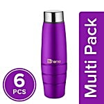 BB Home Aqua Stainless Steel Bottle With Steel Cap - Purple, PXP 1003 DV 6x1 L Multipack