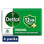 Dettol Bathing Bar Soap - Germ Protection, Original 6x125 g Multipack