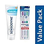 Sensodyne Fresh Gel Sensitive Toothpaste + Sensitive Toothbrush (Buy 2 Get 1 Free) Combo 2 Items