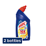 Harpic Disinfectant Toilet Cleaner Liquid - Lemon, Removes Dirt & Stains 2x500 ml Multipack