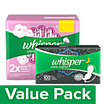 Whisper  Sanitary Pads - XL, Ultra Soft 50 pcs + XXXL Wings, Ultra Nights 10 pcs Combo 2 Items