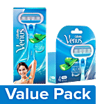 Gillette Venus - Hair Removal Razor, For Women 1 pc + Razor Blades For Women 4 pcs Combo 2 Items