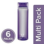 Cello Water Bottle - H2O, Purple 6x1 L Multipack