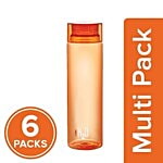 Cello H2O Unbreakable Water Bottle - Orange 6x1 L Multipack