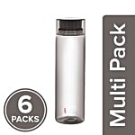 Cello H2O Unbreakable Water Bottle - Black 6x1 L Multipack
