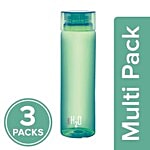 Cello H2O Unbreakable Water Bottle - Green 3x1 L Multipack