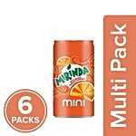 Mirinda Soft Drink - Orange Flavour, Mini Can 6x150 ml Multipack