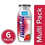 mother dairy Nutrifit Fermented Probiotic Milk Drink - Strawberry 6x80 ml Bottle (Multipack)