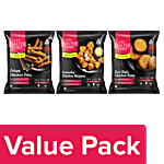 ITC Master Chef Chicken-Crispy Fries 280gm+ Crunchy Nuggets 450gm+Chicken Patty-Desi Style 330gm Combo 3 Items