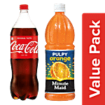bb Combo Minute Maid Fruit Drink - Pulpy Orange 1 lt + Coca Cola Soft Drink 1.75 lt Combo 2 Items