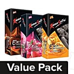 KamaSutra Condoms-Chocolate+Excite Condom-Strawberry+Excite Condom-Butterscotch (10 pcs) Combo 3 Items