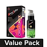 Kamasutra Orgasmax 4-In-1 Condoms 12 pcs + Water Based Lubricant - Aloe Vera 50 ml Combo 2 Items