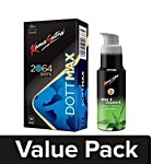Kamasutra Dott Max Condoms 12 pcs + Water Based Lubricant - Aloe Vera 50 ml Combo 2 Items