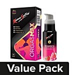 Kamasutra Orgasmax 4-In-1 Condoms 12 pcs + Water Based Lubricant - Strawberry 50 ml Combo 2 Items