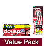 bb Combo Closeup Ever Fresh Toothpaste 150gx2 + Pepsodent Charcoal Toothbrush Soft 2+1pcs Combo 2 Items