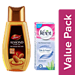 bb Combo Dabur Almond Hair Oil 500ml+Veet Hair Removal Cream-Sensitive Skin 50g Combo 2 Items