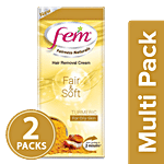 Fem Fairness Naturals Hair Removal Cream Fair & Soft - Oily Skin (Get 50% Extra) 2x40 g Multipack