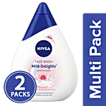 Nivea Milk Delights Caring Rosewater Face Wash - For Sensitive Skin 2x100 ml Multipack