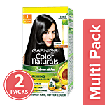 Garnier Color Naturals Mini - Shade 1, Natural Black (2x35 ml + 30 gm) Multipack
