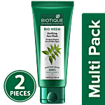 BIOTIQUE Face Wash - Bio Neem Purifying for Oily Acne Prone Skin 2x100 ml Multipack