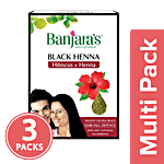 Banjara's Black Henna With Hibiscus Hair Colour 3x50 g (Multipack)