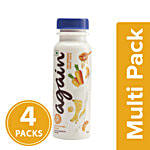 Again Yoghurt Drink - Carrot, Orange, Banana, No Sugar Added, All Natural, Low Fat 4x180 ml (Multipack)