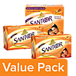 Santoor Sandal & Turmeric Soap 150 g (Pack Of 4) + Sandal & Turmeric Soap 2x100 g Combo (2 Items)