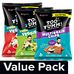 Too Yumm! Veggie Stix-Chilli Chataka+Sour Cream & Onion+Multigrain Chips(72g Get 10g Free) Combo 3 Items