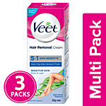 Veet Hair Removal Cream For Sensitive Skin 3x32 g (Multipack)
