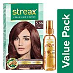 Streax Cream Hair Colour - Cinnamon Red 120 ml + Hair Serum With Walnut Oil 100 ml Combo (2 Items)