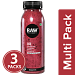 Raw Pressery Life - 100% Natural Cold Pressed Juice With Berries & Banana 3x250 ml Multipack