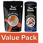 True Elements Rolled Oats Gluten Free 1 kg + Whole Oatmeal With Chia & Real Whole Fruits 500 g Combo 80 (2 Items)