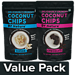 By Nature Baked Coconut Chips - Chocolate, Snack Pack 30 g + Classic, Snack Pack 30 g Combo 2 Items