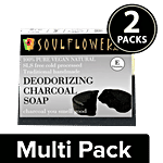 Soulflower Cold Processed Deodorizing Charcoal Handmade Soap 2x150g (Multipack)