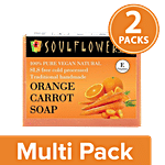 Soulflower Cold Processed Orange Carrot Handmade Soap 2x150g (Multipack)