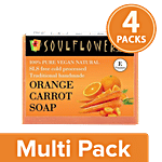 Soulflower Cold Processed Orange Carrot Handmade Soap 4x150g (Multipack)