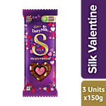 Cadbury Dairy Milk Silk Plain Valentine Heart Blush Chocolate Bar 3x150 g (Multipack)
