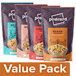 PostCard Kolhapuri Bhadang 65g+Hurigalu 150g+Burhanpuri Gathiya 100g+Chanachur 120 g Combo 4 Items