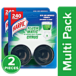 Harpic Flushmatic In-Cistern Toilet Cleaner Block, Citrus 100 g (Pack of 2)
