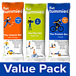 Flat Tummies Protein Bar Cocoa + Vitamin Bar Orange + Fibre Bar Mixed Fruits (35 g each) Combo 3 Items