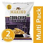 Makino Corn Chips - Cream & Onion 2x60 g Multipack