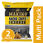 Makino Nacho Chips - Cheese With Herbs, Without Onion & Garlic, No Trans Fat & Cholesterol 2x60 g Multipack